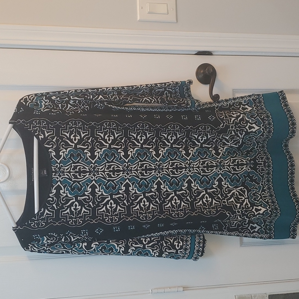 Teal and black tunic